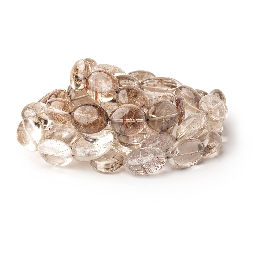 17x15mm Rutilated Quartz Plain Oval Beads 16 inch 25 pieces