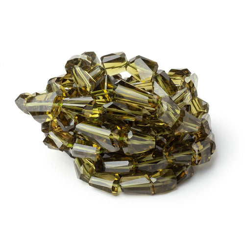 9x9-18x12mm Olive Green Quartz Faceted Nugget 18 inch 36 Beads AAA